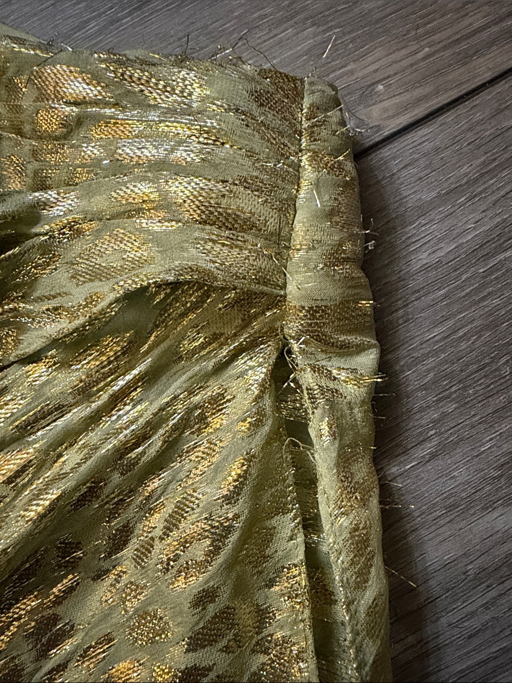 Badgley Mischka One-Shoulder Shimmering Gold Mini Dress - Picture 4 of 6